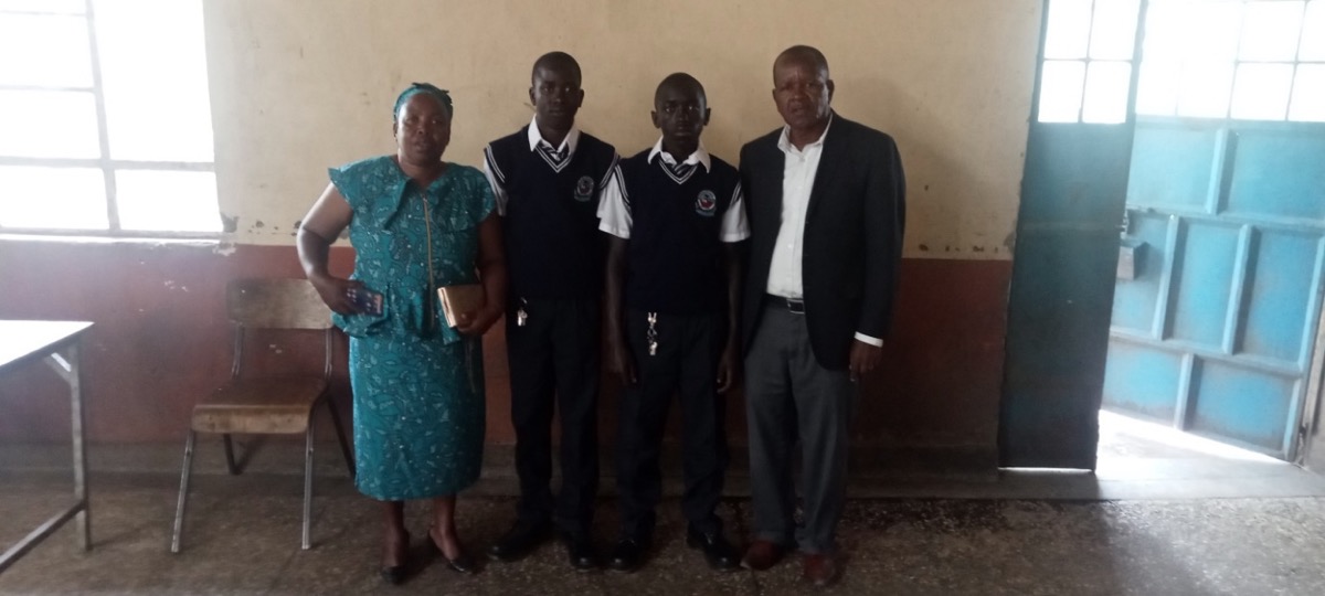 Students with staff at Beat the Drum